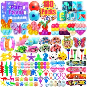 Wuridiwa 180 Party Favors for Kids, Fidget Toys Bulk, Treasure Box Toys for Classroom Prizes, Goodie Bag Stuffers Pinata Fillers, Carnival Birthday Stocking Stuffers for Boys Girls, Prize Box Toy